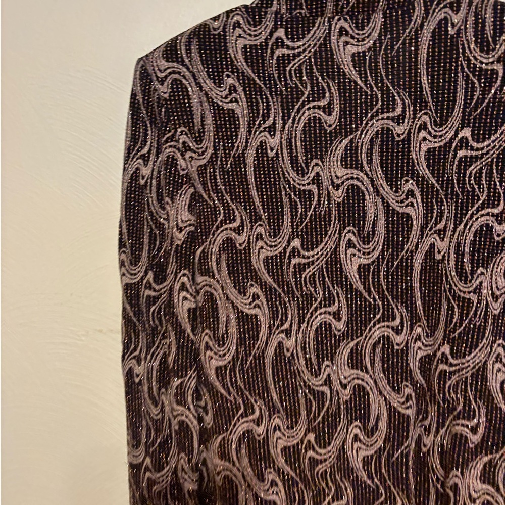 ONYX Nite Metallic Swirl Illusion Evening Top Size Small - Picture 9 of 10